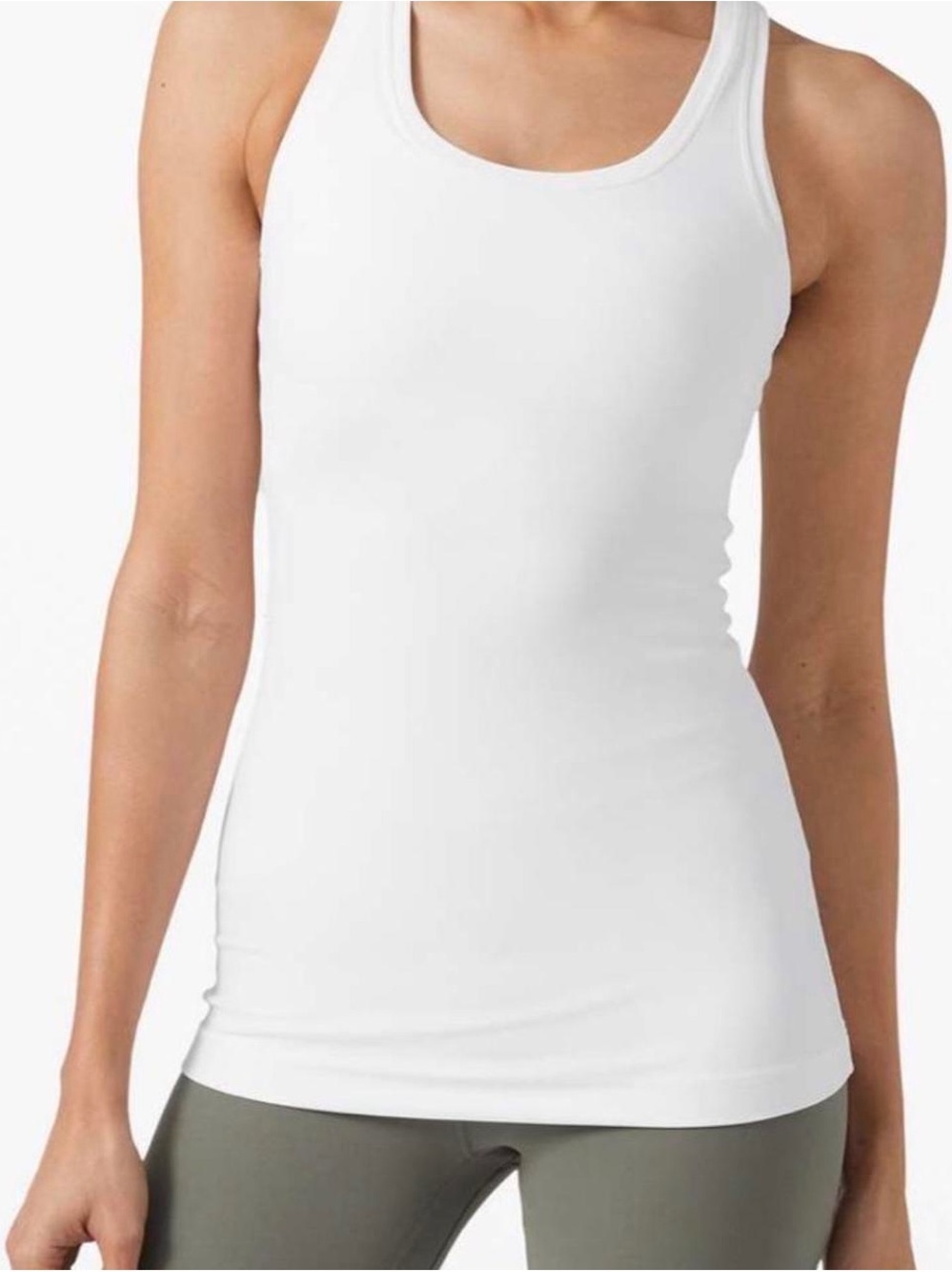 Lululemon Cool Racerback II Nulu Hip-Length Tank in White, Size 6 - Picture 2 of 6